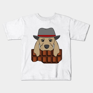 Cool dog with chocolate and a hat Kids T-Shirt